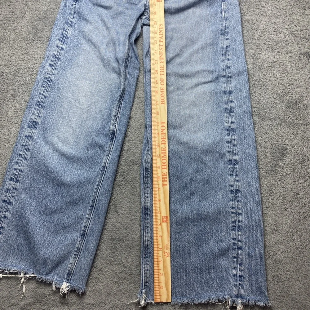 American Eagle Jeans Womens Size 0 Blue Super High Rise Baggy Wide Leg, Denim - Picture 7 of 16
